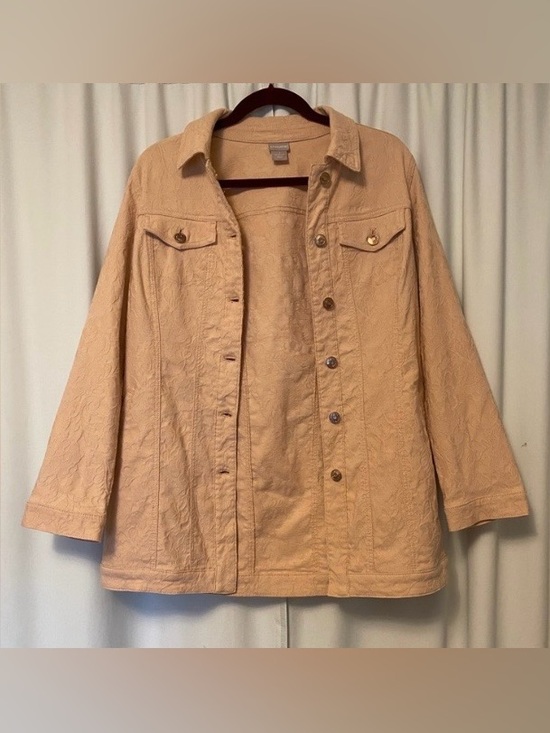 Chico's Tops - Chico's Beige Floral Pattern Blouse
